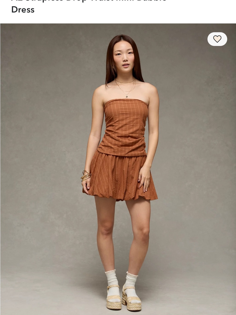 AE Strapless Drop Waist Mini Bubble Dress